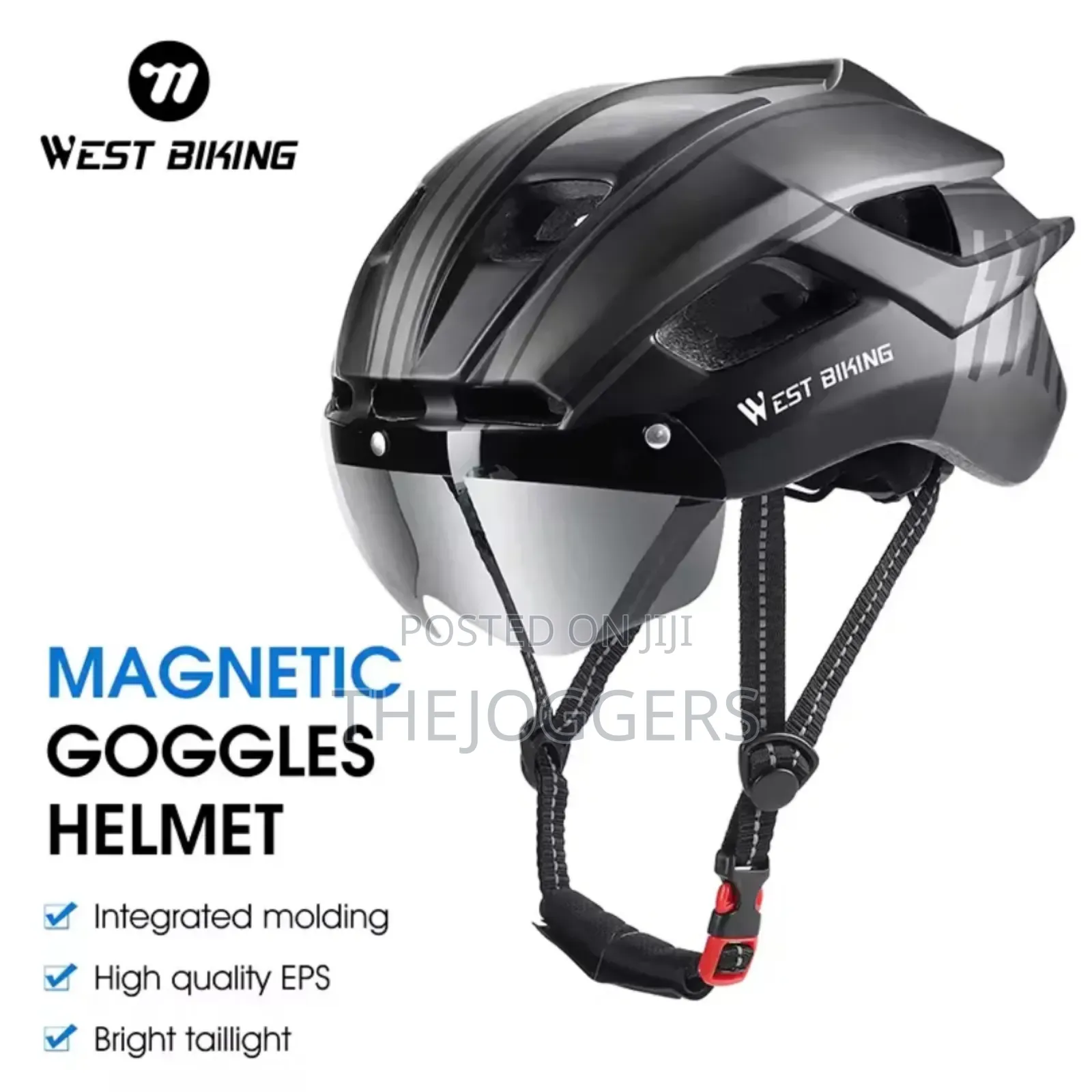 West Biking Bicycle Helmet With Taillight Goggles Sun Visor Lens