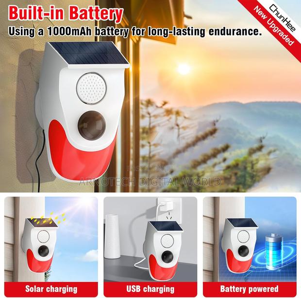Adjustable Motion Sensor Loud Siren Security With Remotecontrol Alarm - thumbnail 4