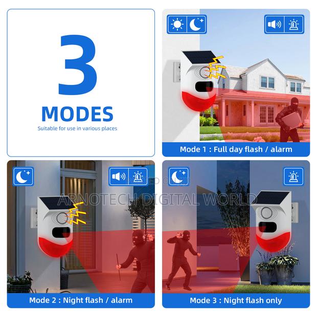 Adjustable Motion Sensor Loud Siren Security With Remotecontrol Alarm - thumbnail 6