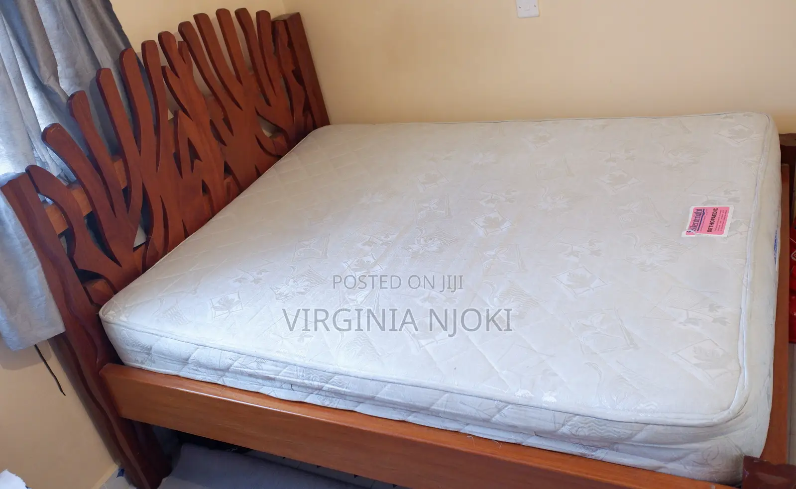 5x6 Mahogany Bed and Orthopedic Mattress