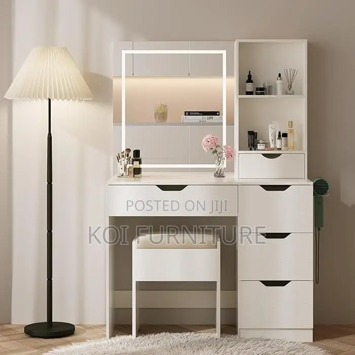 Dressersett; White Elegant Home Dressing Vanity Set