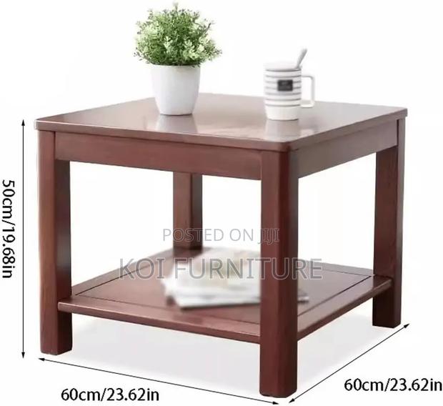 Coffee Table; Square Executive Modern Classic Wooden Coffee Table - thumbnail 4
