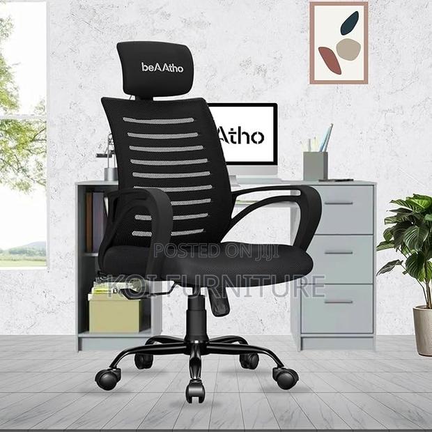 Office Chairs; Ergonomic Office Seat With Adjustable Headrest