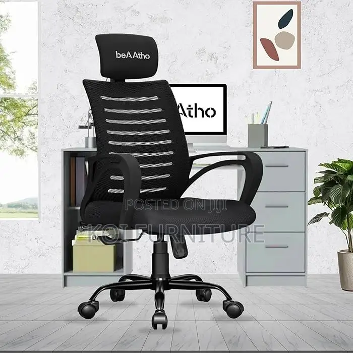 Office Chairs; Ergonomic Office Seat With Adjustable Headrest