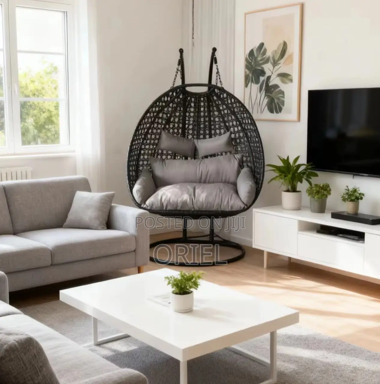 Home Chairs: 2-Seater Hanging Hammock Chair for Indoor Outdoor