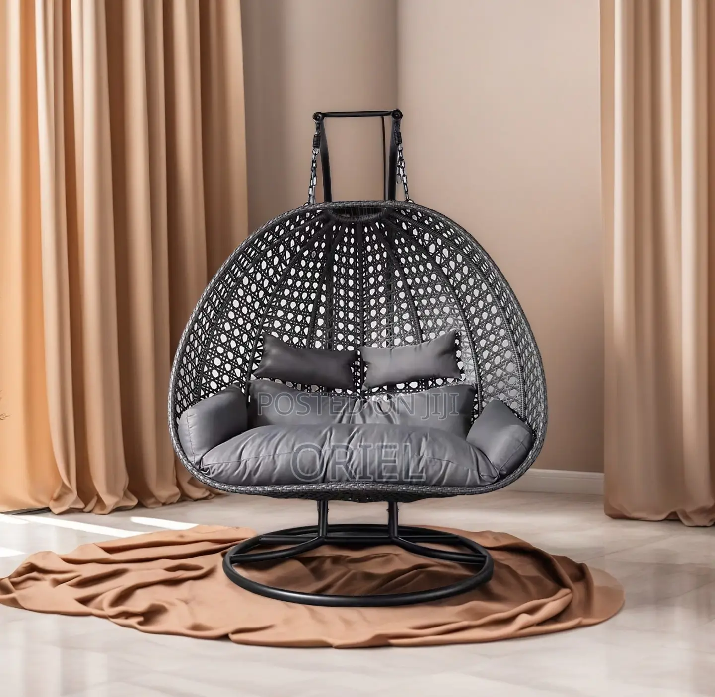 Home Chairs: 2-Seater Hanging Hammock Chair for Indoor Outdoor