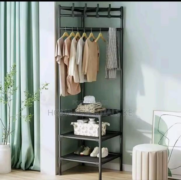 *Multifunctional Metallic Corner Coat Hanging Rack* 185cm by 40 Cm
