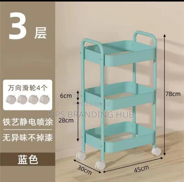 3 Tier Storage Trolley 78cm H 28cm W 45cm L Ao - thumbnail 3
