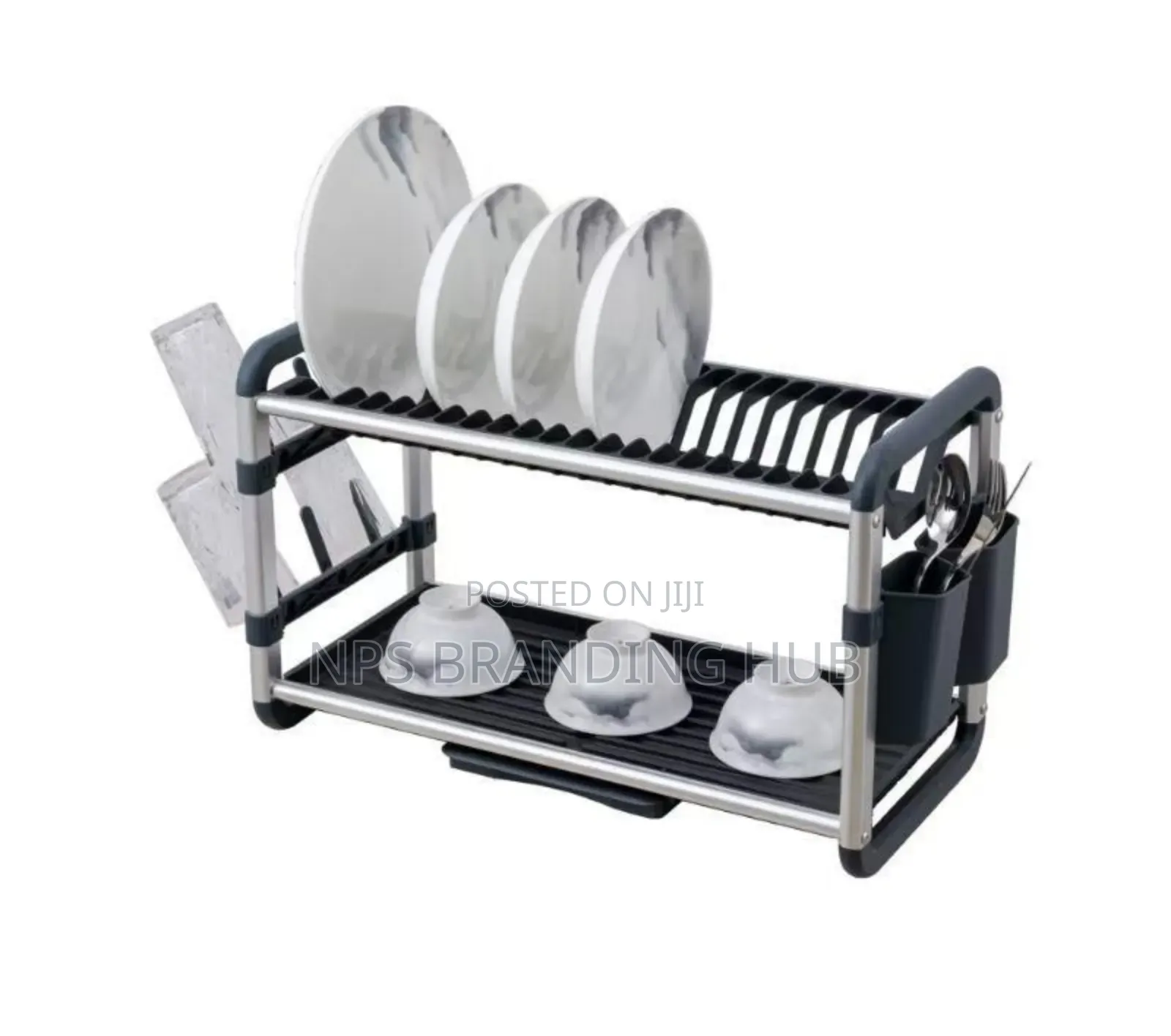2 Tier High Quality Aluminum+ Plastic Dish Rack Ao