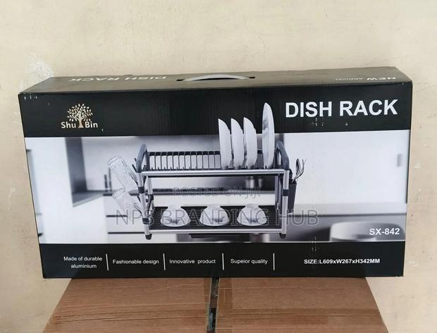 2 Tier High Quality Aluminum+ Plastic Dish Rack Ao - thumbnail 2