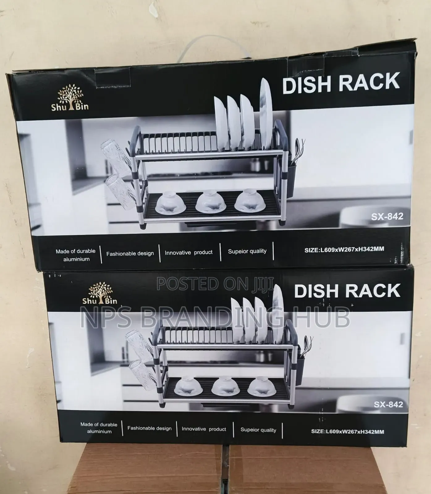 2 Tier High Quality Aluminum+ Plastic Dish Rack Ao