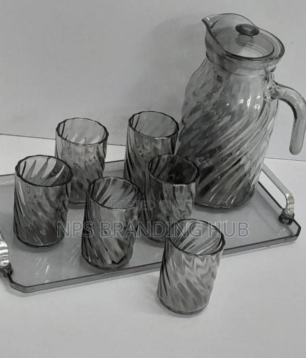 Glass Jug With Glasses + Tray Ao - thumbnail 2