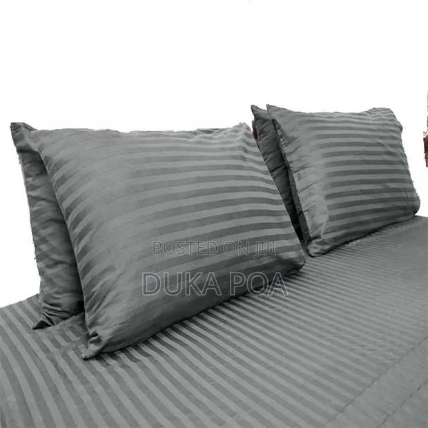 6 by 6 Gray Stripped Bedsheets Set - thumbnail 2