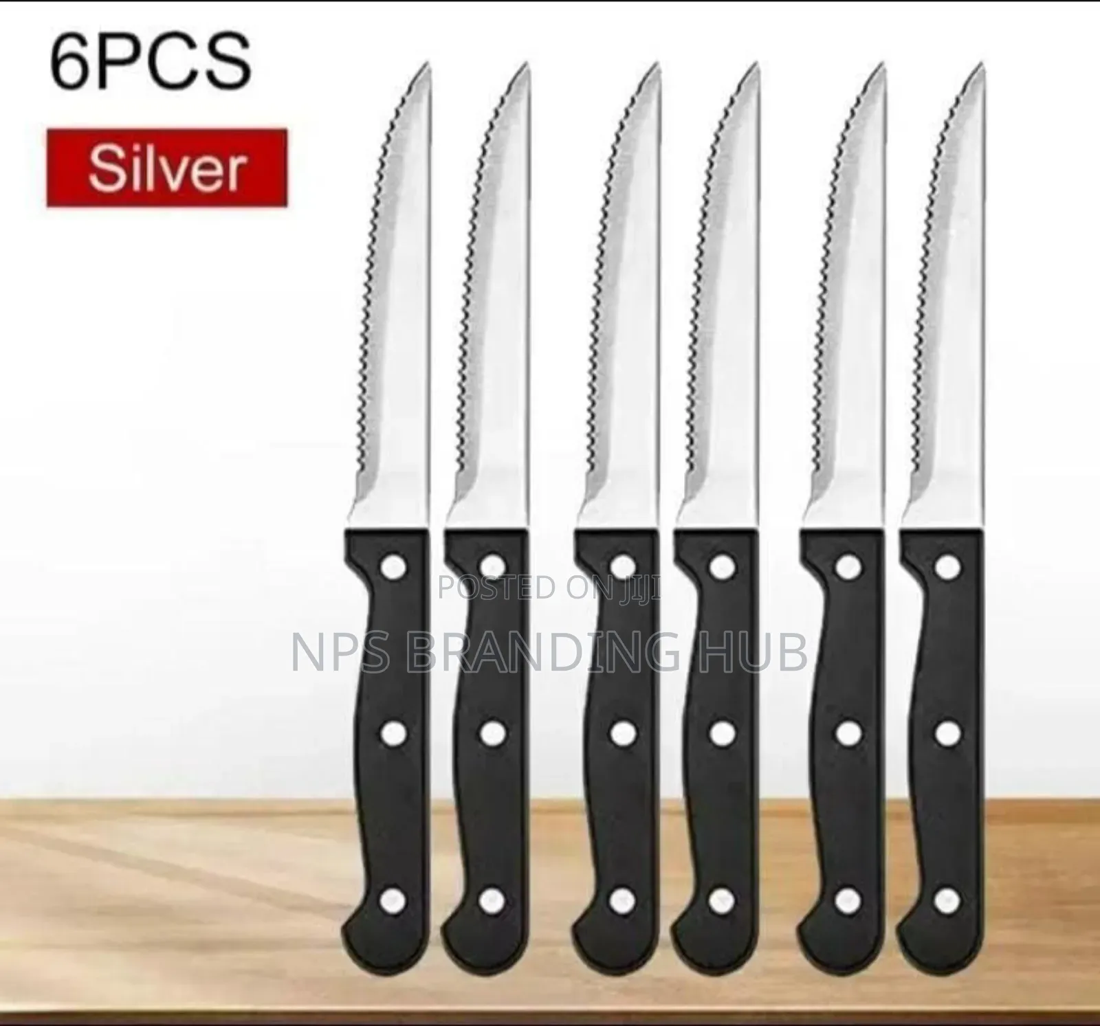 Stainless Steel Serrated Steak Knife 22cm Set Of 6 Ao