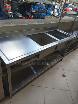 Double Stainless Steel Kitchen Sink With Wide Bowl Size 7fts Long