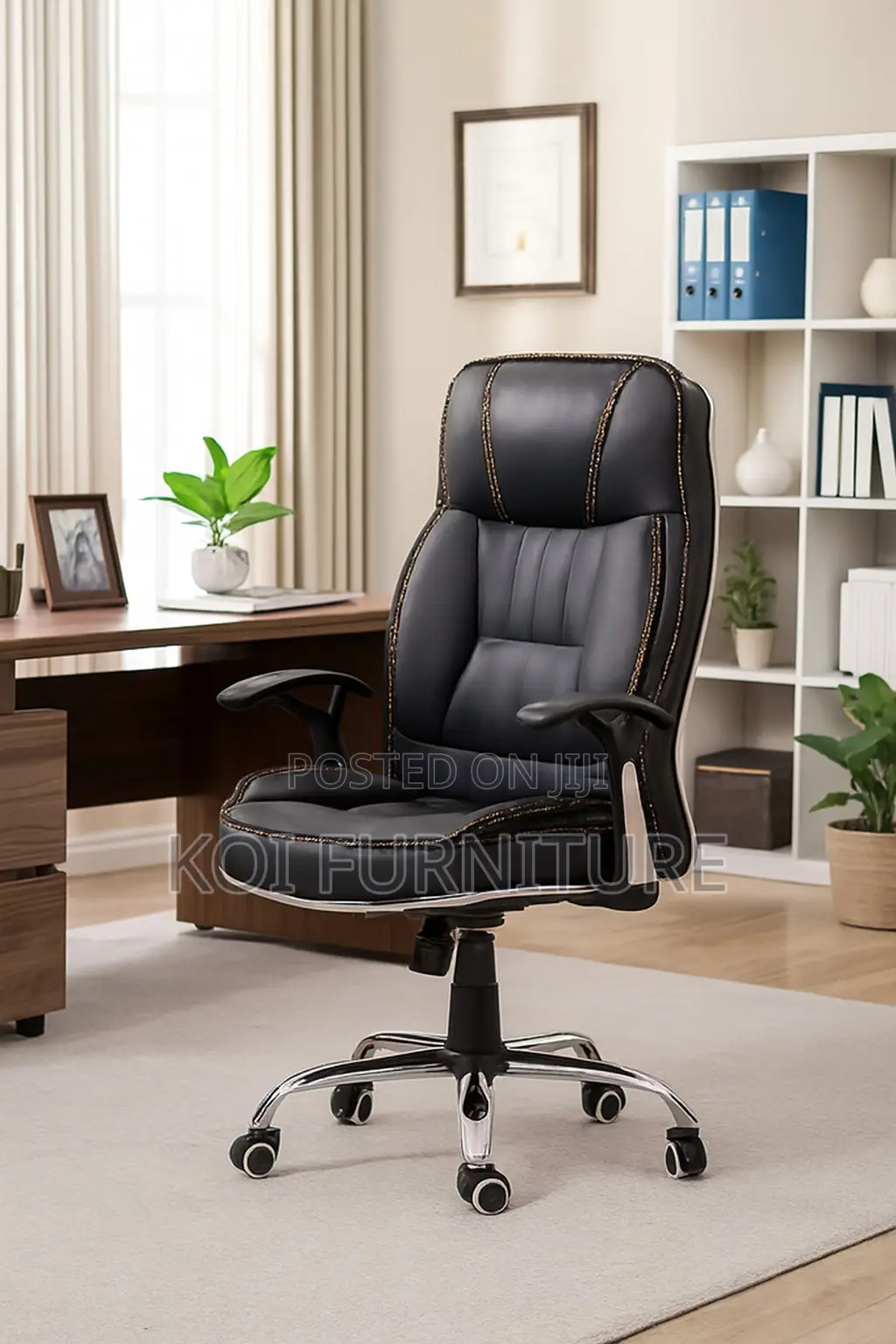 Office Chair; Leather Reclining Executive Office Chair