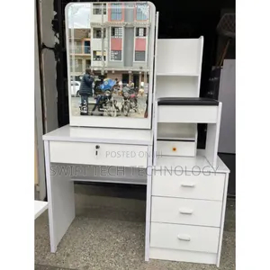 Dressing Table With Sliding Mirror White Colour