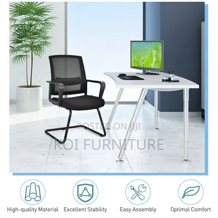 Office Chiar; Cantilever Mesh Visitor Welcome Sled Base Office Seat