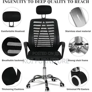 Office Chairs; Mesh Headrest Fabric Office Seat