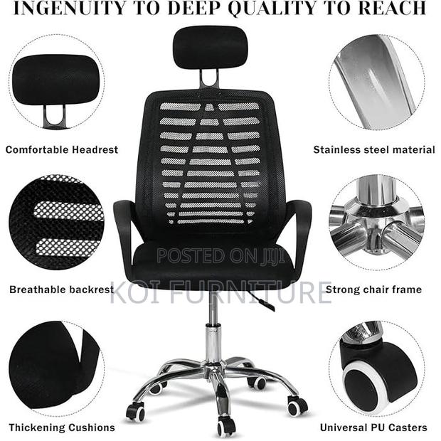 Office Chairs; Mesh Headrest Fabric Office Seat - thumbnail 2
