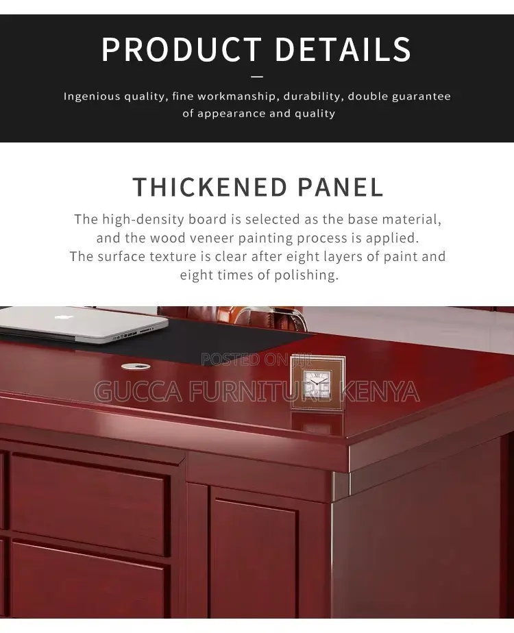 1.6m Executive Mahogany President Office Desk
