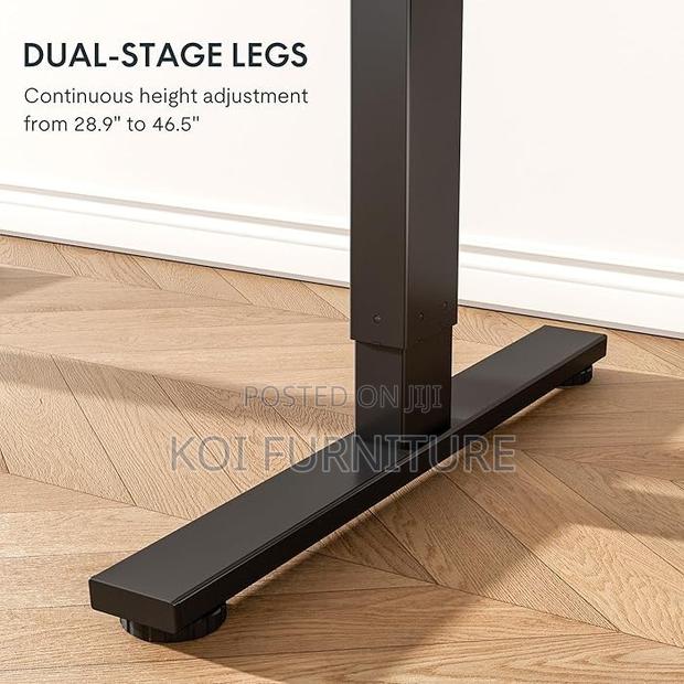 Office Desk; 1.2 Meter Black Height Adjustable Office Desk - thumbnail 3