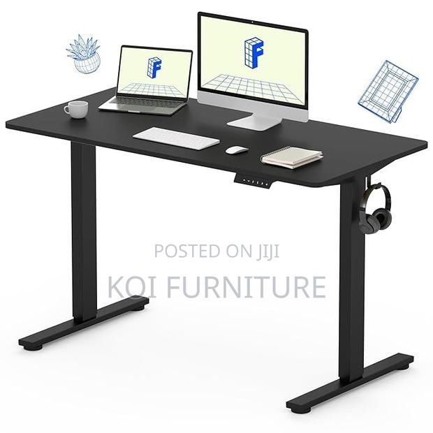 Office Desk; 1.2 Meter Black Height Adjustable Office Desk - thumbnail 4