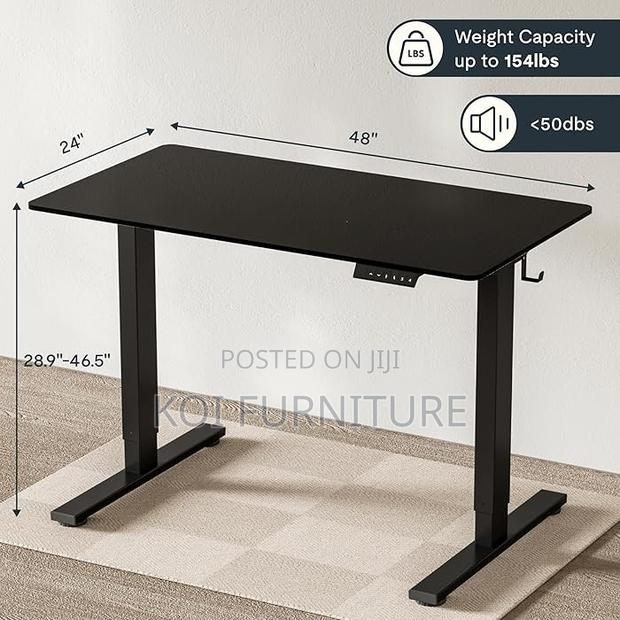 Office Desk; 1.2 Meter Black Height Adjustable Office Desk - thumbnail 6