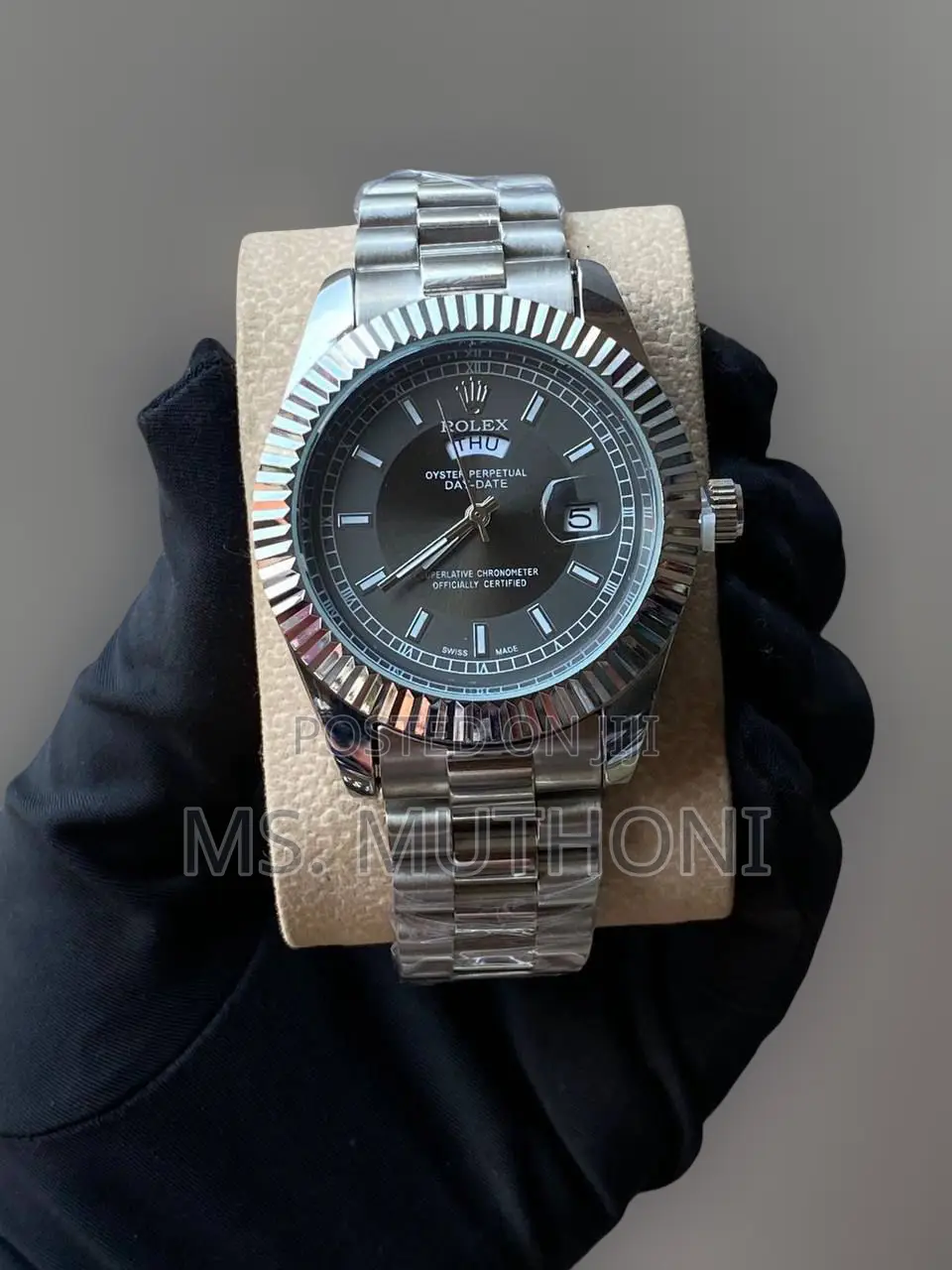 Stainless Steel Rolex Oyster Perpetual Day-Date. (Boxed)