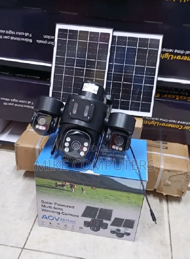 4g PTZ Tripple Lens Automatic Spotlight Activation Solar Camera