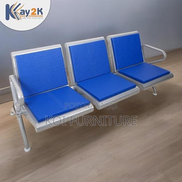 Office Bench; Three Seaters Heavy Leather Padded Reception Bench - thumbnail 6