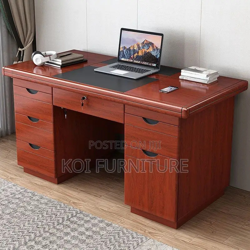 Office Desk; 1.2 Meters Mahogany Executive Office Desk With Drawers