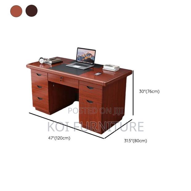 Office Desk; 1.2 Meters Mahogany Executive Office Desk With Drawers - thumbnail 3