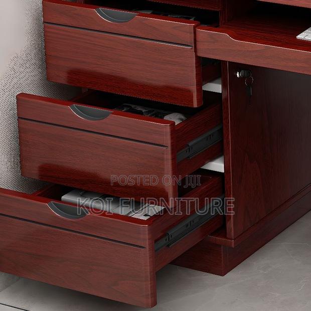Office Desk; 1.2 Meters Mahogany Executive Office Desk With Drawers - thumbnail 5