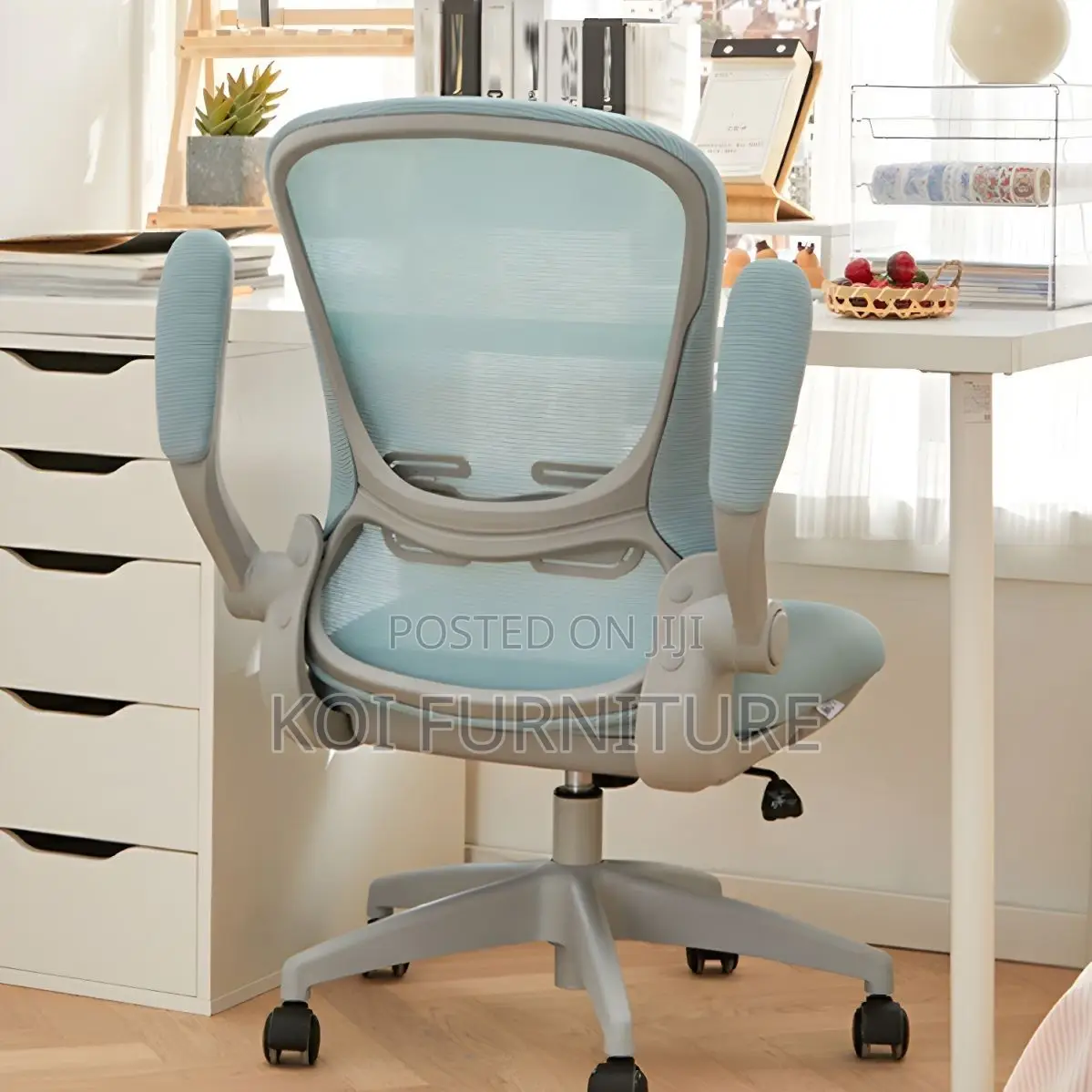 Office Chair; Ergonomic Office Seat With Adjustable Arms