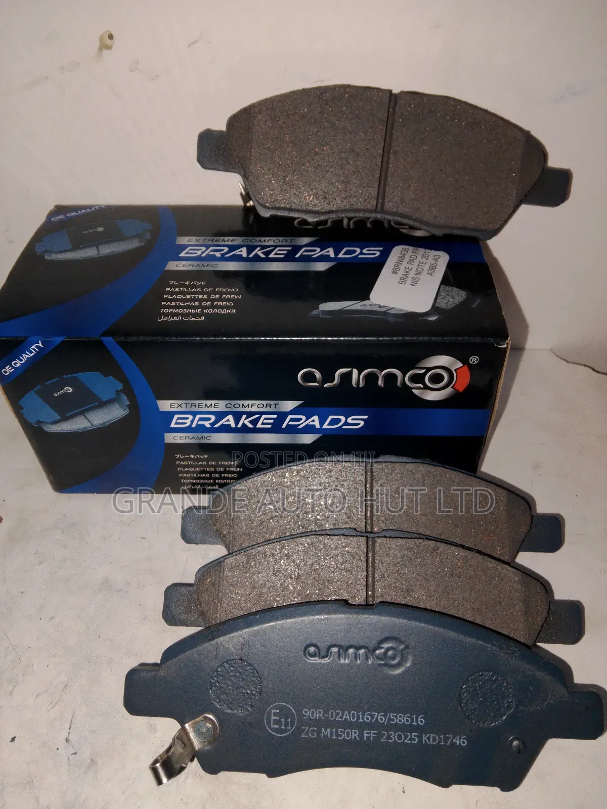 Front Brake Pads Nissan Note 2013 (Asimco Brand)
