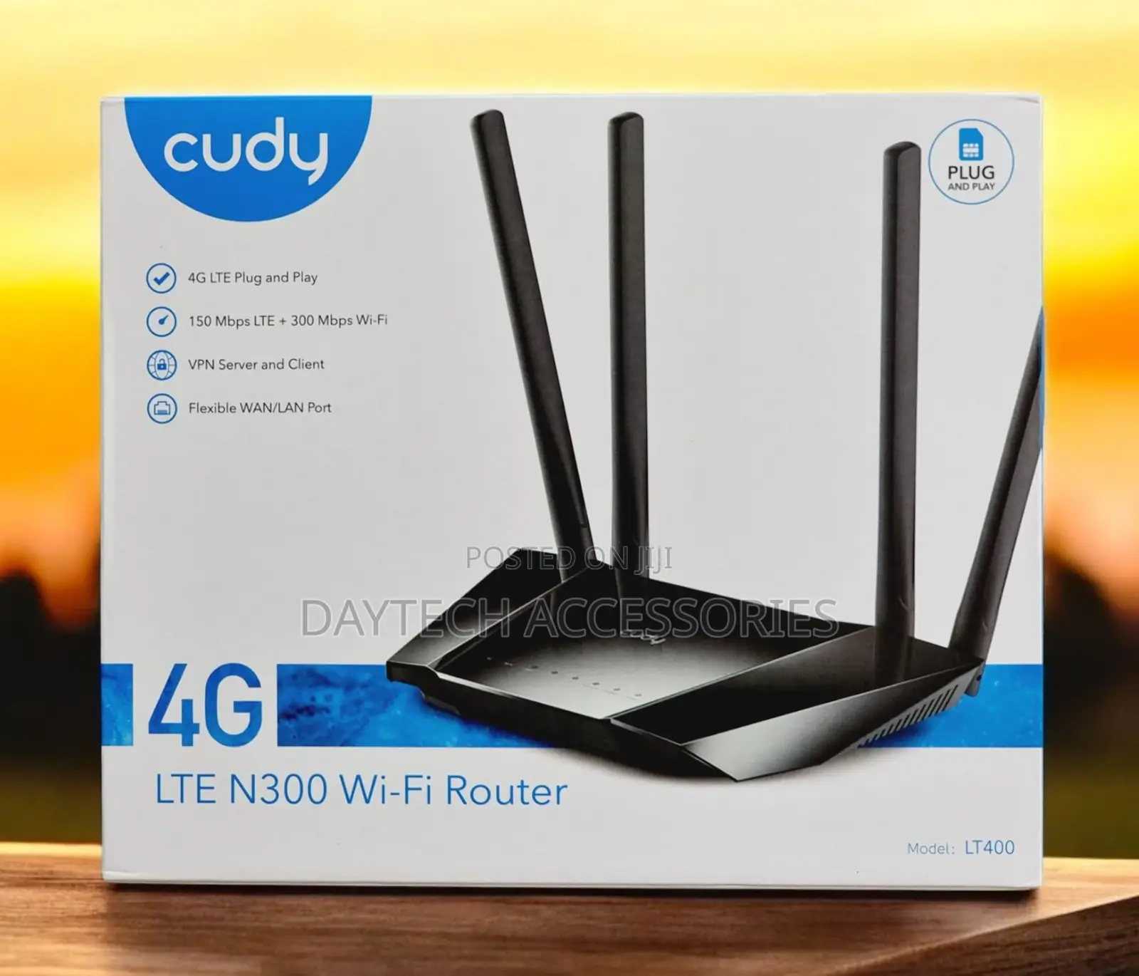 Cudy Wireless Router Wi-Fi 300 MBPS 2.4 GHZ 4g Lte Sim Black Lt400