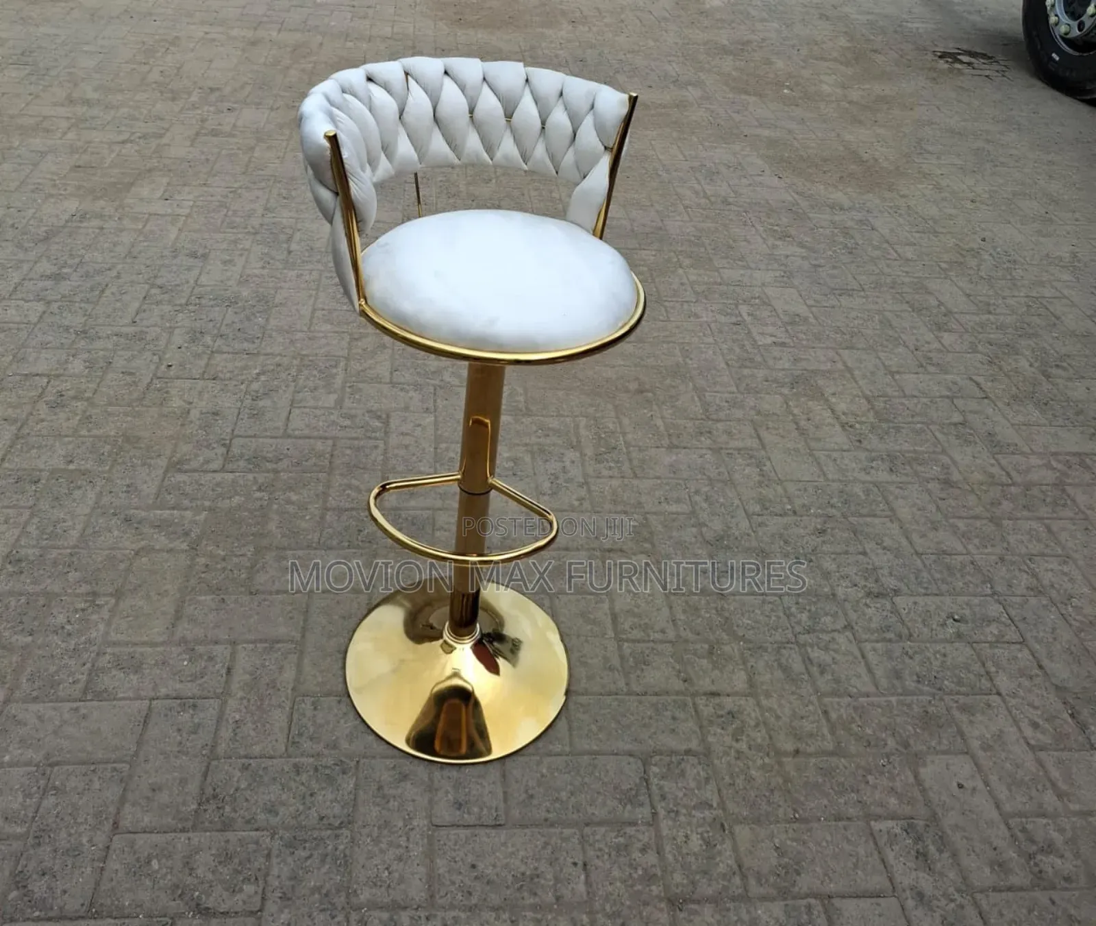 White Adjustable Counter Stools