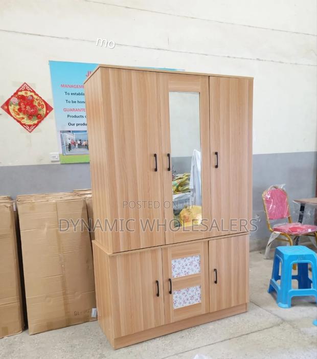 Modern Wooden Door Closet/Wardrobe/Cabinet With Mirror Shelves,Drawer