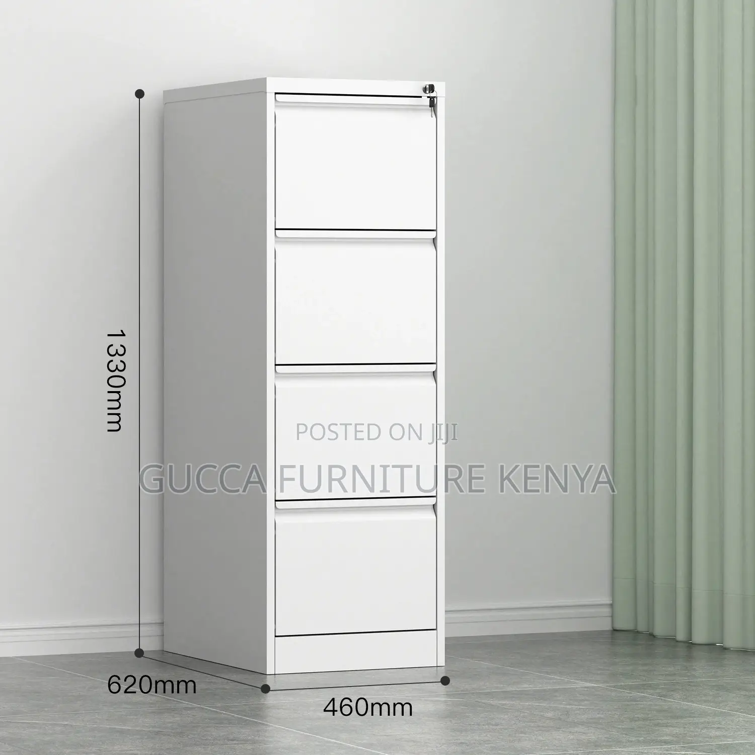 4-Drawer Steel Workstation Filing Cabinet