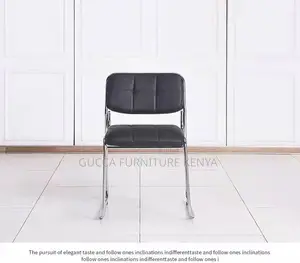 Armless Leather Cushioned Guest Office Seat