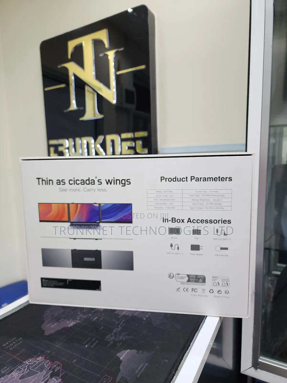 V2com S8 Ultra – 14′′ Ultra-Thin Portable Monitor, 4.5 Mm Thickness,
