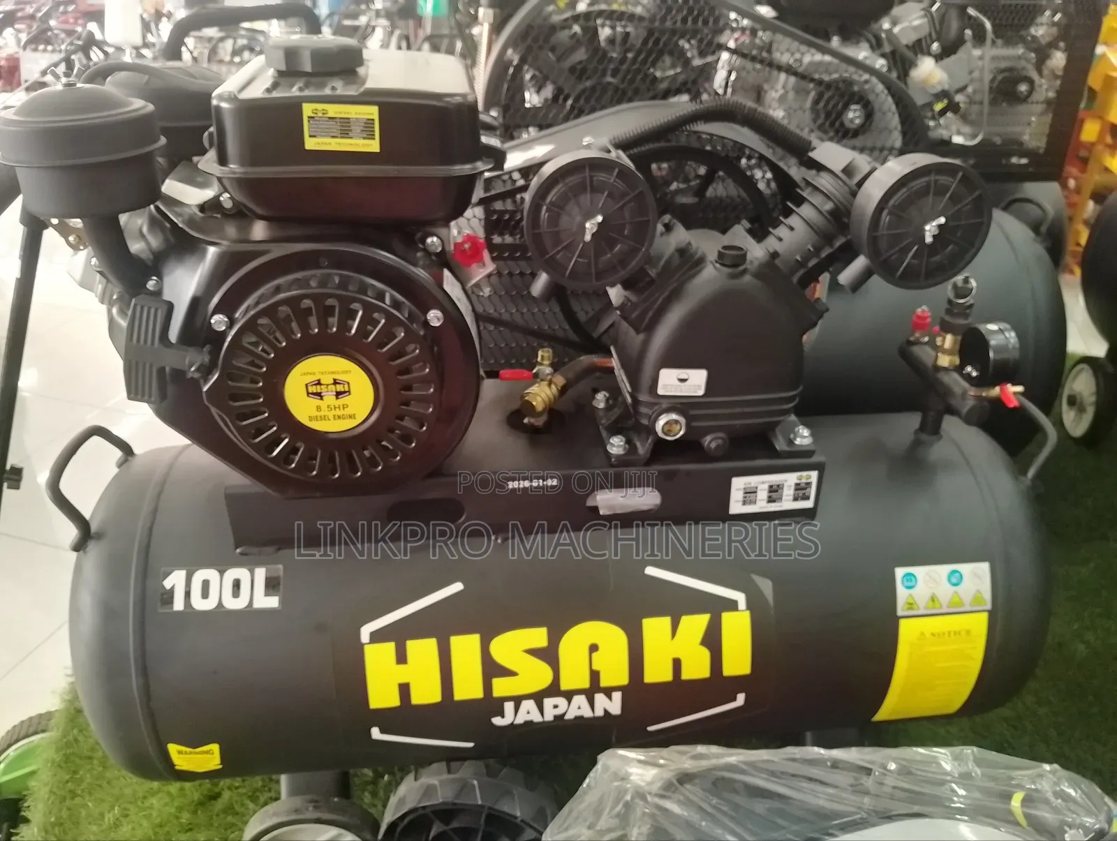 100 Litres Hisaki 8.5 Hp Diesel Engine Air Compressor