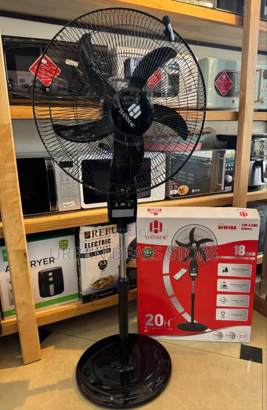 Reachargeable Hanmac 18 Inches Standing Fan