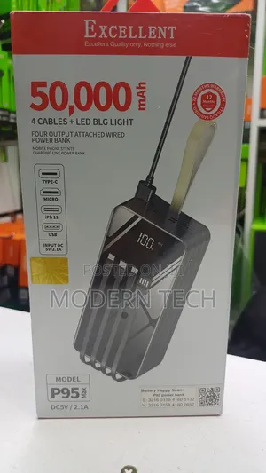Excellent 50,000mah Power Bank Fast Charge + Multi-Device Support