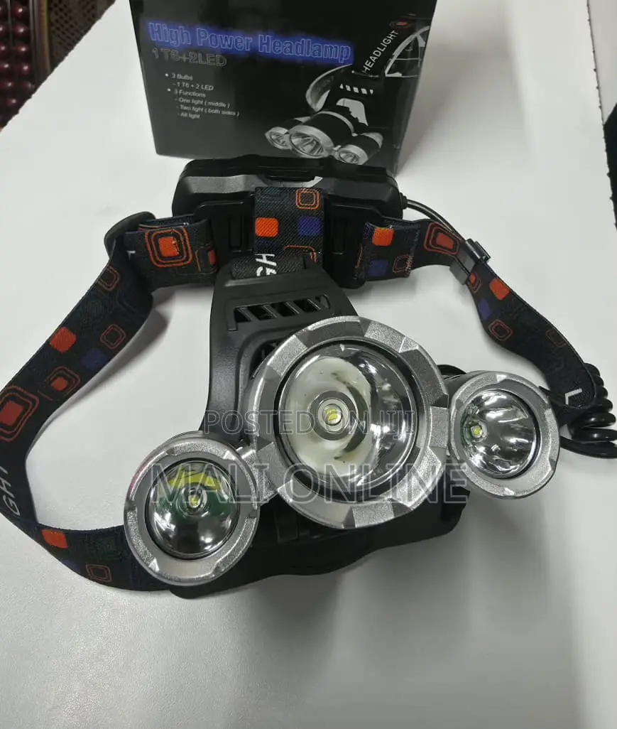 3 Led Headlamp 6000 Lumens Head Torch Waterproof 4 Lighting Modes
