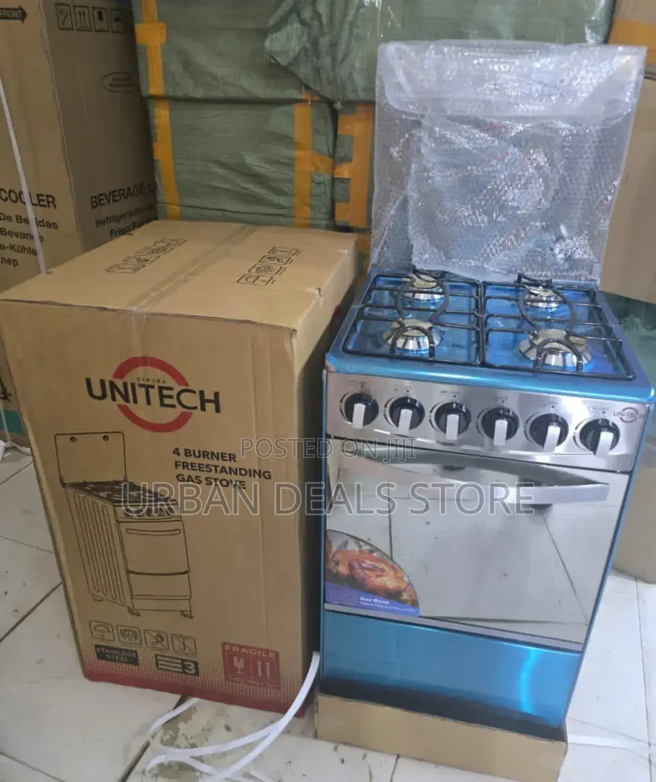 Silver 50*55 Unitech Full Gas Freestanding Jet Autoignition Cooker