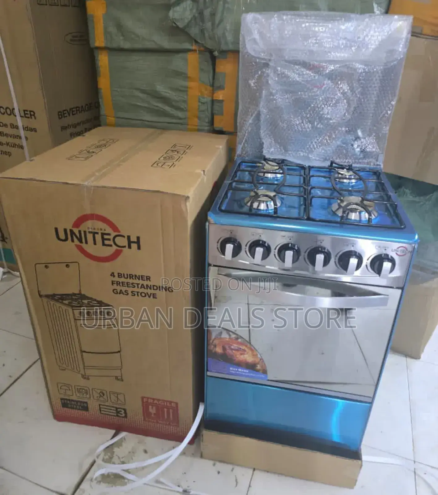 Silver 50*55cm Unitech Full Gas Freestanding Jet Autoignition Cooker