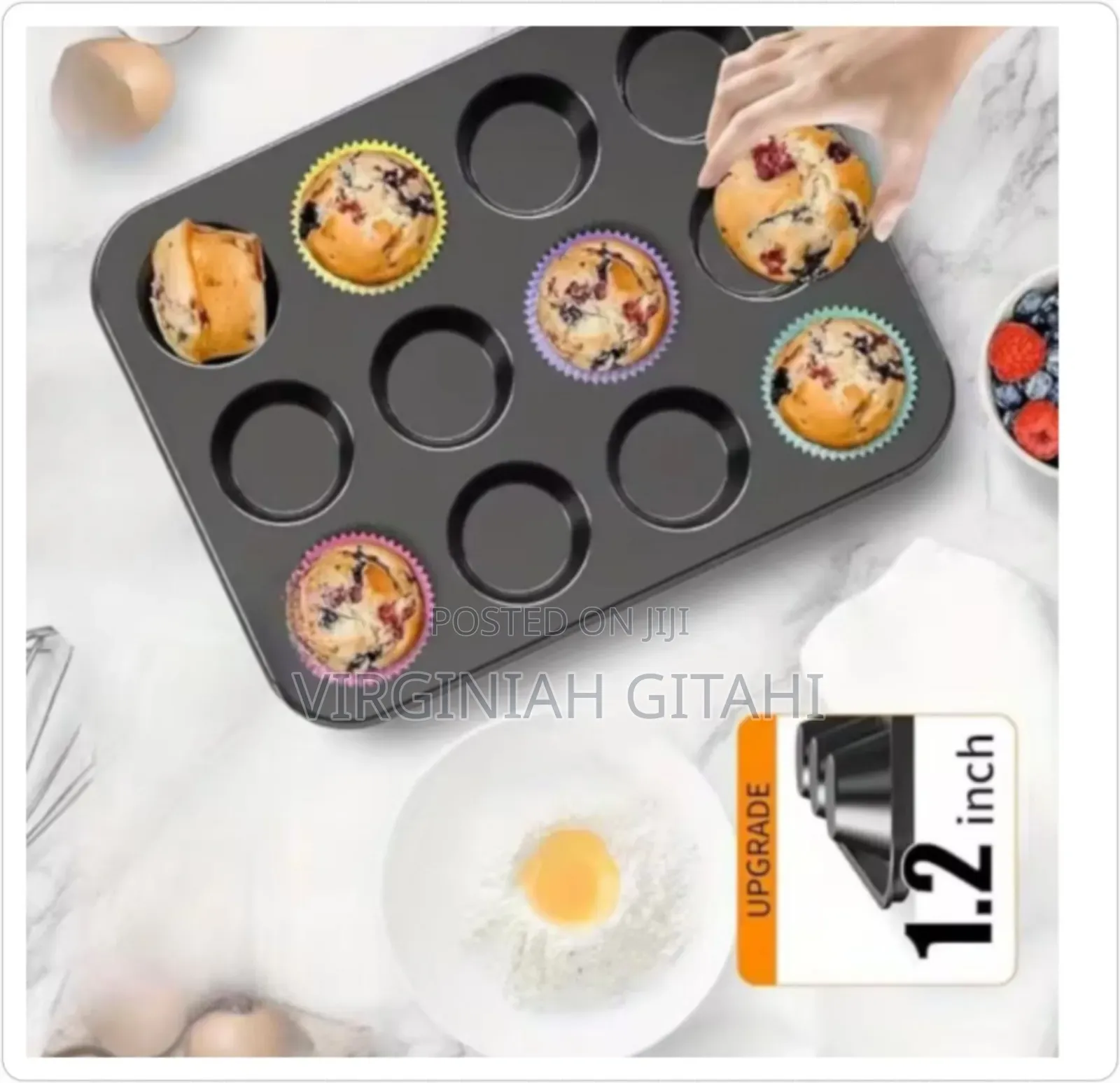 *12pcs Silicon Reusable Moulds With Cup Cake Baking Mould