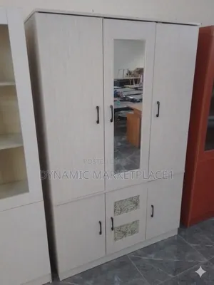 3-Door Wardrobe With Integrated Mirror Storage Cabinets